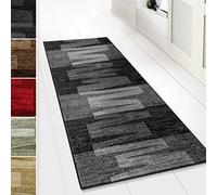 Floordirekt Via Veneto Tapis de couloir Anthracite 80 x 350 cm | Tapis à boucles fines sur mesure pour cuisine, couloir et salon