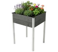 Floordirekt WPC Potager surélevé Salina sur échasses anthracite – potager de jardin résistant aux intempéries pour balcon et terrasse 60x50x90 cm