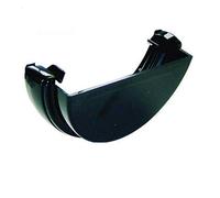 Floplast Lot de 2 butées de gouttière demi-ronde Noir 112 mm