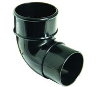 Floplast Lot de 2 tuyaux de gouttière ronds coudés à 92,5 degrés Noir 68 mm