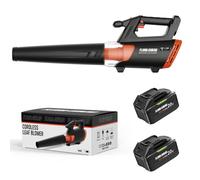 FLORA GUARD Souffleur de feuilles sans fil avec 2 batteries de 4000 mAh et chargeur - 600 CFM / 190 MPH, moteur sans balais, 6 vitesses, léger, compatible avec Dewalt 20V Max
