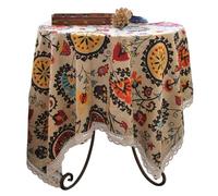 Floral Boho Tablecloth Rectangular Colorful Dining Table Cover Fabric Cloth For Kitchen Indoor Outdoor Picnic Camping Party Gathering Use Washable Reusable Protector Home Decor Event Setup Stylish Pri