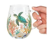 Floral Coffee Mugs - Vintage Glass Cup | Hummingbird Wildflower Design