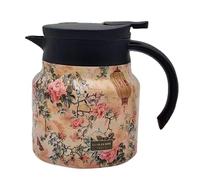 Floral Théière Rétro Theiere Avec Infuseur, 800ml Théière T-hermos À Motif Floral Vintage Avec Infuseur Intégré, Théières En Acier Inoxydable, Théière Isotherme Thermo En Acier Inoxydable