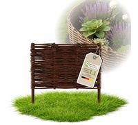 Floranica 1 pièce Clôture en Osier 40 cm x 40 cm - Panneau de Jardin tressé Palissade Clôture Naturelle Bordure de Massif