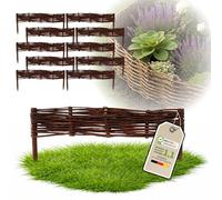 Floranica 10 pièces Clôture en Osier 10 cm x 60 cm - Panneau de Jardin tressé Palissade Clôture Naturelle Bordure de Massif