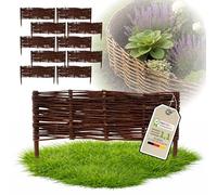 Floranica 10 pièces Clôture en Osier 20 cm x 60 cm - Panneau de Jardin tressé Palissade Clôture Naturelle Bordure de Massif
