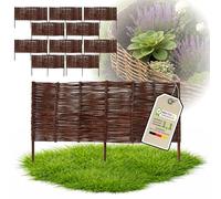 Floranica 10 pièces Clôture en Osier 30 cm x 100 cm - Panneau de Jardin tressé Palissade Clôture Naturelle Bordure de Massif