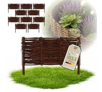 Floranica 10 pièces Clôture en Osier 30 cm x 30 cm - Panneau de Jardin tressé Palissade Clôture Naturelle Bordure de Massif