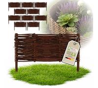 Floranica 10 pièces Clôture en Osier 30 cm x 50 cm - Panneau de Jardin tressé Palissade Clôture Naturelle Bordure de Massif