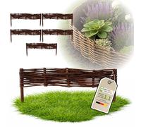 Floranica 5 pièces Clôture en Osier 10 cm x 60 cm - Panneau de Jardin tressé Palissade Clôture Naturelle Bordure de Massif