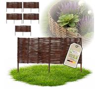 Floranica 5 pièces Clôture en Osier 40 cm x 100 cm - Panneau de Jardin tressé Palissade Clôture Naturelle Bordure de Massif
