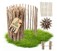 Floranica Barrière de Jardin - Noisette - Clôture en Bois Clôture à Lattis Cloture a Piquets Piquet bois exterieur clôture en rouleau (4-6 cm, Hauteur: 120 cm x 1 ml)