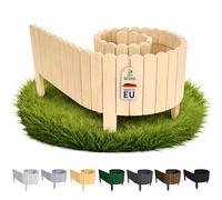 Floranica Bordure Allée Jardin Bois 200 x 10 cm Naturel - Tour d'arbre | Encadre gravier, tour d'arbre et allée. Livrée montée, 5 piquets, sans creuser - brute au gravier