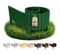 Floranica Bordure Allée Jardin Bois 200 x 10 cm Vert foncé - Tour d'arbre | Encadre gravier, tour d'arbre et allée. Livrée montée, 5 piquets, sans creuser - discrète dans le gazon