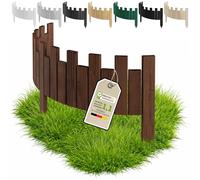 Floranica Bordure de Jardin Bois 100 x 30 cm Crénelée Marron | Rollborder flexible en pin pour massif, potager et pelouse, à bord crénelé - imprégné sans chrome, résistant