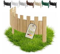 Floranica Bordure de Jardin Bois 100 x 30 cm Crénelée Naturel | Rollborder flexible en pin pour massif, potager et pelouse, à bord crénelé - naturel, non traité