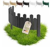 Floranica Bordure de Jardin Bois 100 x 30 cm Ondulée Anthracite | Rollborder flexible en pin pour massif, potager et pelouse, en forme d'onde - imprégné sans chrome, sans reflet vert
