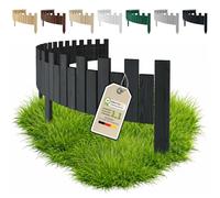 Floranica Bordure de Jardin Bois 200 x 15 cm Crénelée Anthracite | Rollborder flexible en pin pour massif, potager et pelouse, à bord crénelé - imprégné sans chrome, sans reflet vert