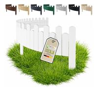 Floranica Bordure de Jardin Bois 200 x 40 cm Ondulée Blanc | Rollborder flexible en pin pour massif, potager et pelouse, en forme d'onde - imprégné sans chrome, blanc couvrant