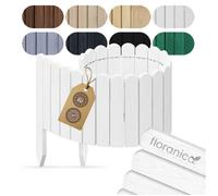 Floranica Bordure de Jardin en bois 20 x 100 cm Blanc Bordurette de Pelouse Bordure de Gazon avec piquets Bordure de parterre
