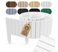 Floranica Bordure Jardin H 30 x L 200 cm Blanc Bord Droit | Ganivelle en pin à bord droit, clôture basse au style contemporain - prémontée, pose sans creuser