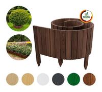Floranica Bordure de jardin bois bord droit 30 cm de hauteur, Marron | Ganivelle en pin à bord droit, clôture basse au style contemporain - imprégnée sans chrome, rectiligne