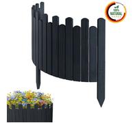 Floranica bordure jardin 40 cm, anthracite 100cm clôture bois flexible, palissade, rouleau bordure, bord pelouse, clôture