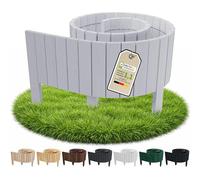 Floranica Bordure Jardin H 10 x L 200 cm Argent Bord Droit | Ganivelle à bord droit en pin, bordure de tonte pour pelouse, allées et potager - raccourcissable sur mesure