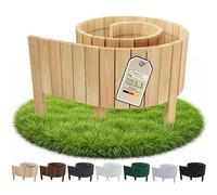 Floranica Bordure de Jardin en Bois Flexible 10 x 200 cm Nature avec piquets, idéale pour délimiter pelouse et massifs de Fleurs