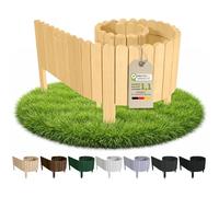 Floranica Bordure Jardin H 10 x L 200 cm Nature Bordurette Bois Flexible | Ganivelle déroulable en pin, bordure de tonte pour pelouse, allées et potager - aspect naturel, non vernie