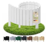 Floranica Bordure Jardin H 20 x L 100 cm Blanc Bordurette Bois Flexible | Ganivelle déroulable en pin, bordure de massif pour parterres fleuris et allées - prémontée, pose sans creuser
