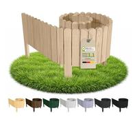 Floranica Bordure de Jardin en Bois 20 x 200 cm Non-traité Bordurette de Pelouse Bordure de Gazon avec piquets Bordure de Parterre