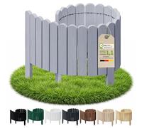 Floranica Bordure Jardin H 30 x L 100 cm Argent Bordurette Bois Flexible | Ganivelle en pin, petite clôture à piquets pour massifs, arbustes et potager - raccourcissable sur mesure