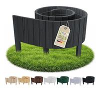 Floranica Bordure Jardin H 30 x L 200 cm Anthracite Bord Droit | Ganivelle en pin à bord droit, clôture basse au style contemporain - sans plastique, ligne épurée