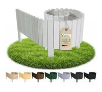 Floranica Bordure Jardin H 30 x L 200 cm Blanc Bordurette Bois Flexible | Ganivelle en pin, petite clôture à piquets pour massifs, arbustes et potager - prémontée, pose sans creuser