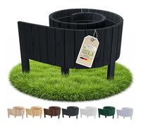 Floranica Bordure Jardin H 30 x L 200 cm Noir Bord Droit | Ganivelle en pin à bord droit, clôture basse au style contemporain - 5 piquets, faite main en Pologne