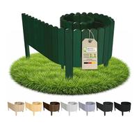 Floranica Bordure Jardin H 30 x L 200 cm Vert Bordurette Bois Flexible | Ganivelle en pin, petite clôture à piquets pour massifs, arbustes et potager - lattes de 1,6 cm, fil galvanisé