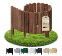 Floranica Bordure Jardin H 40 x L 100 cm Marron Bordurette Bois Flexible | Ganivelle haute en pin, clôture décorative et support de plantes grimpantes - traitée sans chrome, résistante
