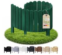 Floranica Bordure Jardin H 40 x L 100 cm Vert Bordurette Bois Flexible | Ganivelle haute en pin, clôture décorative et support de plantes grimpantes - lattes de 1,6 cm, fil galvanisé