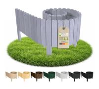 Floranica Bordure Jardin H 40 x L 200 cm Argent Bordurette Bois Flexible | Ganivelle haute en pin, clôture décorative et support de plantes grimpantes - raccourcissable sur mesure