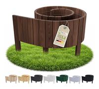 Floranica Bordure Jardin H 40 x L 200 cm Marron Bord Droit | Ganivelle haute en pin à bord droit, clôture décorative et support de grimpantes - imprégnée sans chrome, rectiligne