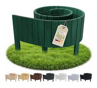 Floranica Bordure Jardin H 40 x L 200 cm Vert Bord Droit | Ganivelle haute en pin à bord droit, clôture décorative et support de grimpantes - lattes de 4,4 x 1,6 cm