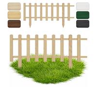 Floranica Clôture de jardin décorative en bois de pin 40 cm x 100 cm Nature Clôture avec Poteaux pour Jardin Clôture en piquets Clôture à planter Clôture en lattes