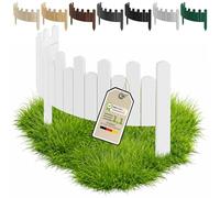 Floranica Clôture décorative bois ondulée 100 x 40 cm, Blanc | Rollborder flexible en pin pour massif, potager et pelouse, en forme d'onde - imprégné sans chrome, blanc couvrant