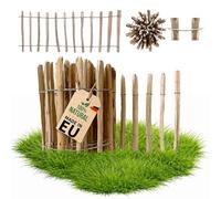 Floranica clôture en noisetier châtaignier 10 m x 60 cm de hauteur, écart entre les lattes 4-6 cm, petite clôture à piquets