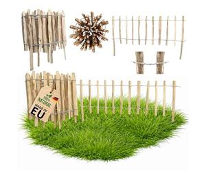 Floranica Clôture ganivelle à Lattis Noisetier Bois 35 cm x 5 m, espacement des lattes 4-6, clôture de jardin bordure de parterre