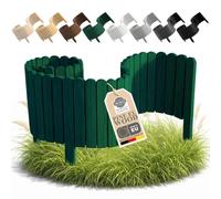 Floranica Palissade Déco Bois Vert forêt 100 cm, Hauteur 40 cm - Séparation | Découpe le jardin en zones sans lʼencombrer. Montée, 3 pointes - vert forêt disparaît dans le gazon