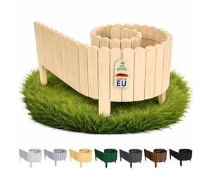 Floranica Palissade Séparation Jardin 200 x 40 cm Naturel | Sépare coin repas, devant de maison et remise. Livrée montée, 5 piquets, sans fondation - brute au gravier