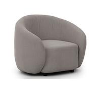 Flore - Fauteuil en tissu bouclette - Gris